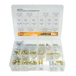 ULTRAFLO Grease Nipple Assortment Kits - Agricultural Grease Nipple Assortment Kit 100Pcs